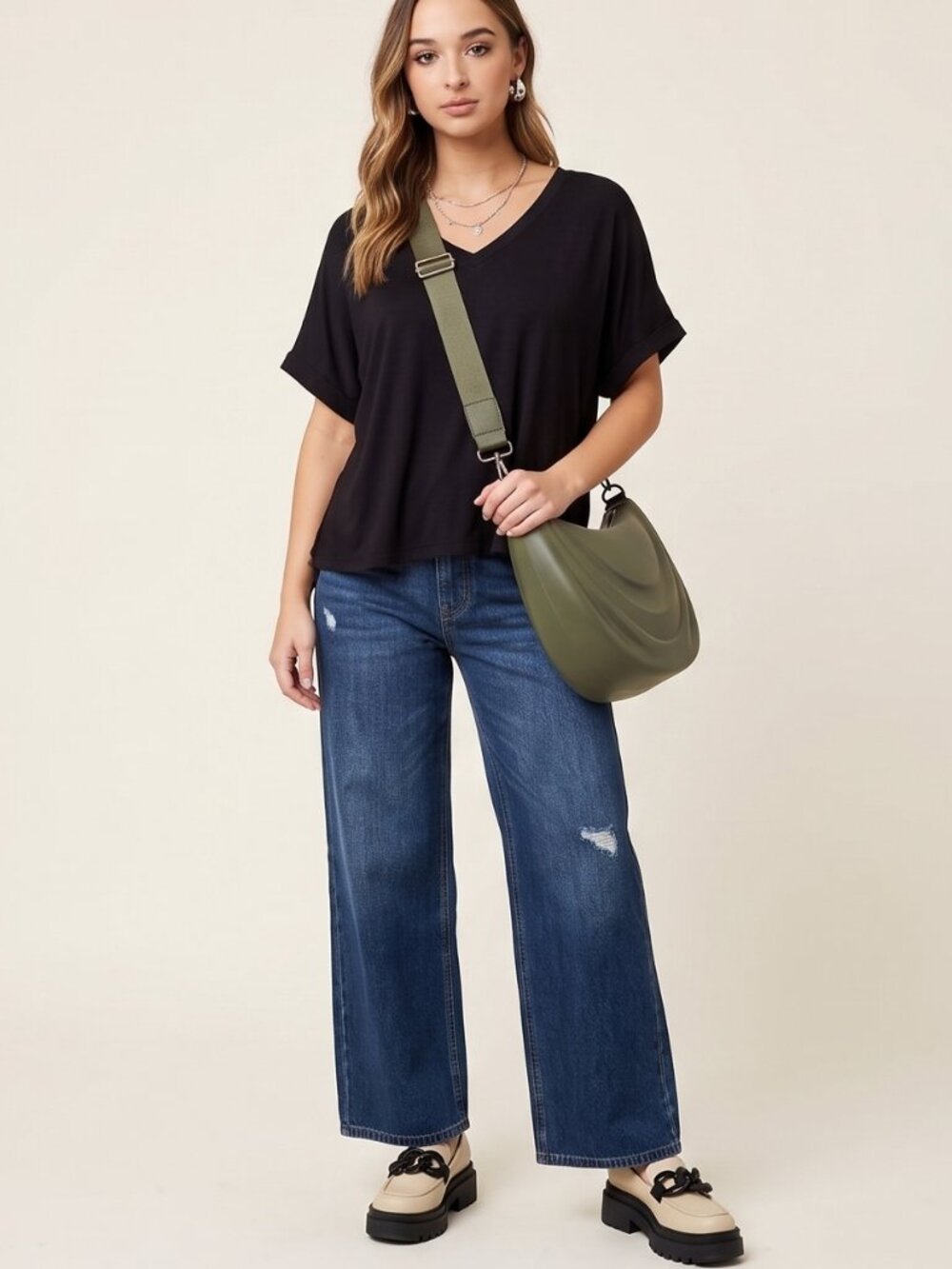 Z Supply Alda Dolman Tee Black Small Clean Girl Quiet Luxury Soft Cropped Top
